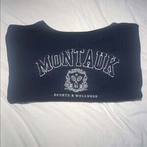 Garage Montauk Sports & Wellness Navy off the shoulder sweater